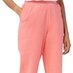NWT DENIM & CO. ACTIVE FRENCH TERRY‎ PULL-ON PANTS CORAL ROSE XXS & XXS-TALL